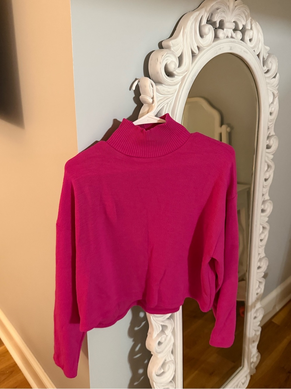 Zara fuchsia pink mock neck sweater